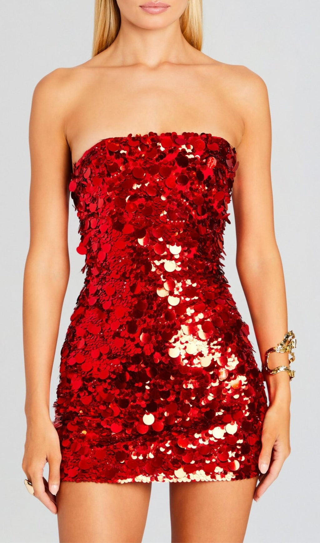 Almaas Red Sequin Mini Dress Flowering Girl