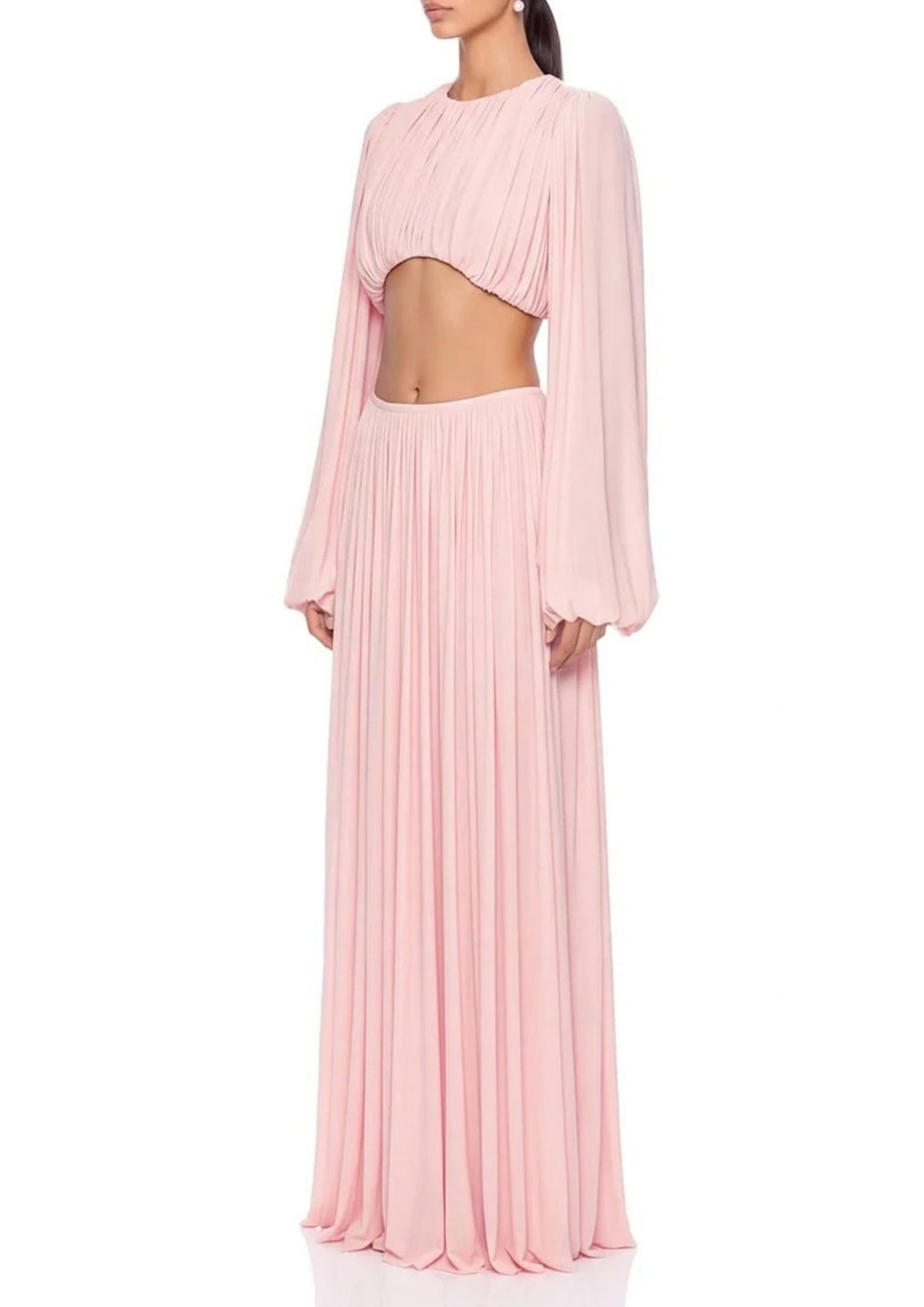 Brisken Long Sleeve Ruched Skirt Set Flowering Girl