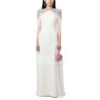 White Diamond Long Sleeve Maxi Dress Flowering Girl