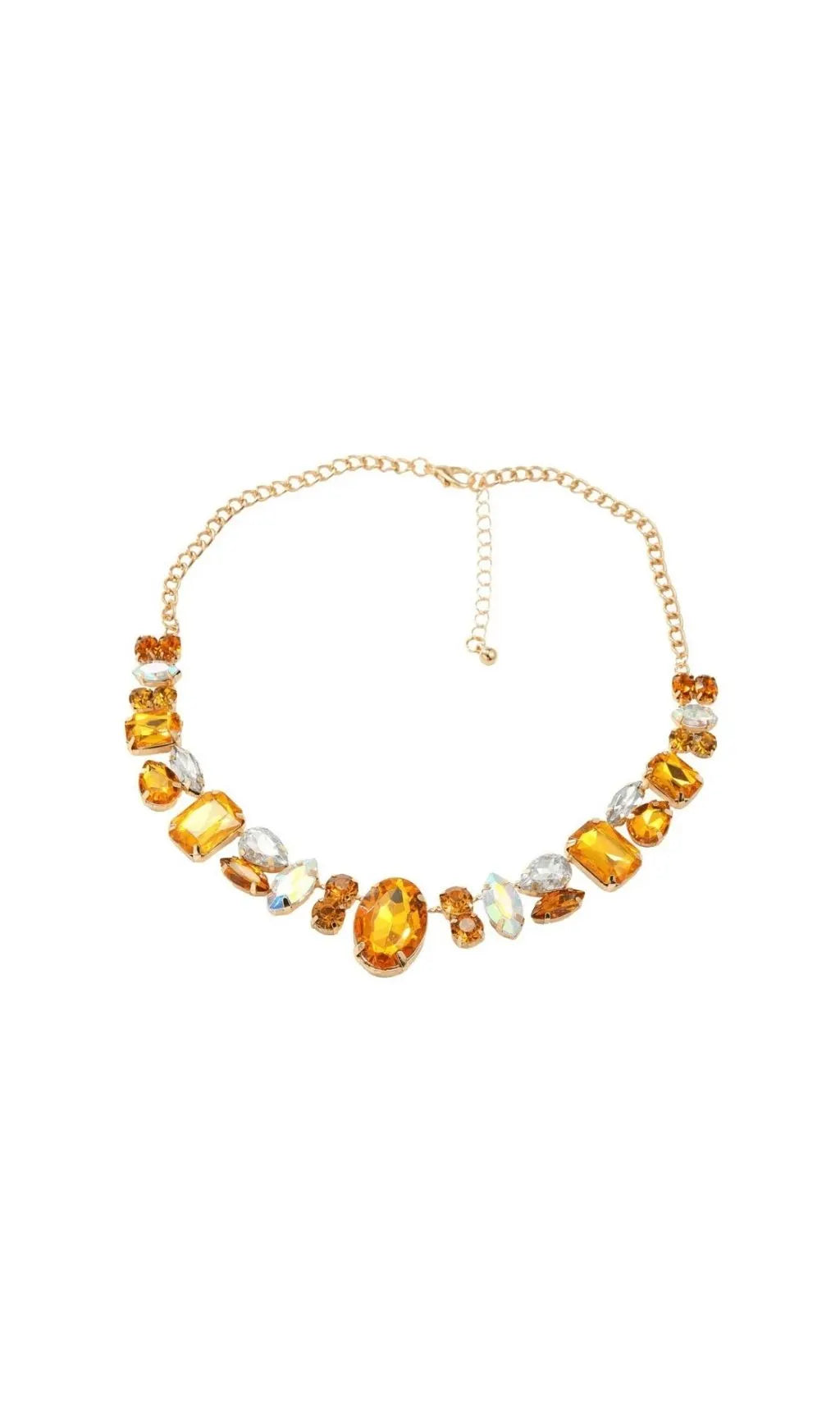 Craco Crystal Embellished Necklace In Yellow Flowering Girl
