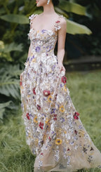 Jansje Strappy Flower Maxi Dress Flowering Girl