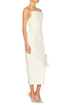 Bow Strapless Maxi Dress - White Flowering Girl