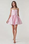 Satin Ruffle Hem Mini Dress Flowering Girl