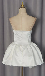Lennox White Strapless Lace Mini Dress Flowering Girl