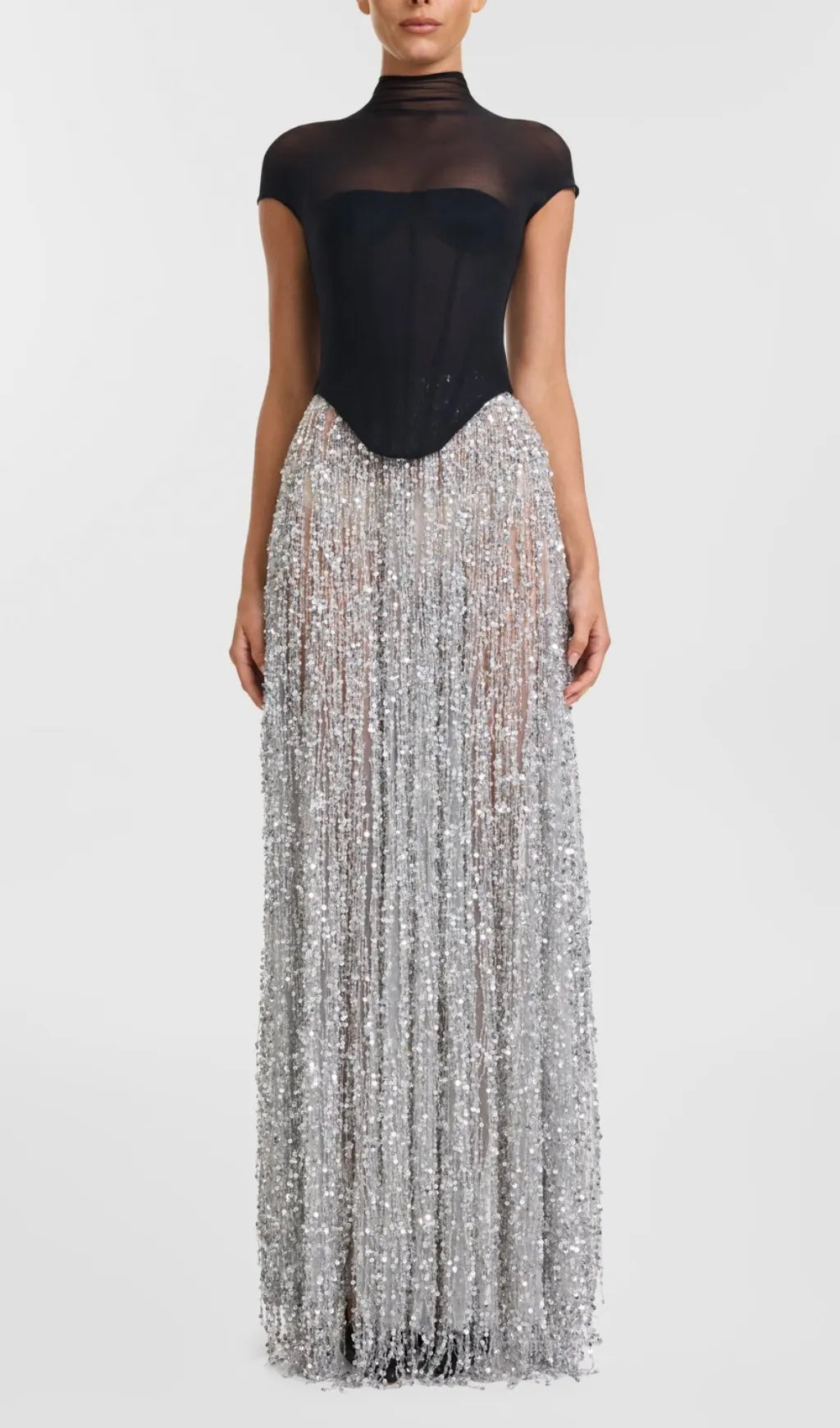 Donna Corset Tassel Sequin Maxi Dress Flowering Girl