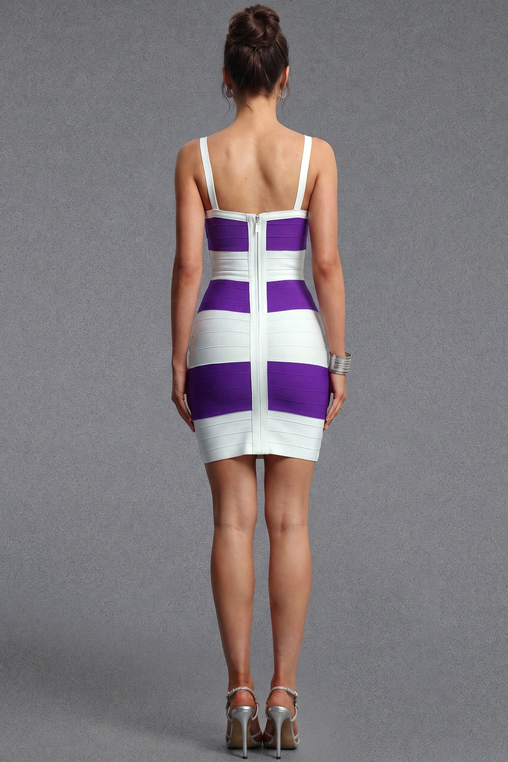 Color-Block Bodycon Mini Dress Flowering Girl