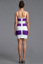 Color-Block Bodycon Mini Dress Flowering Girl