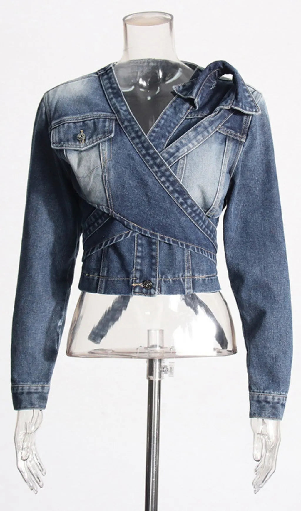 Elandra Deconstruct Denim Jacket Flowering Girl