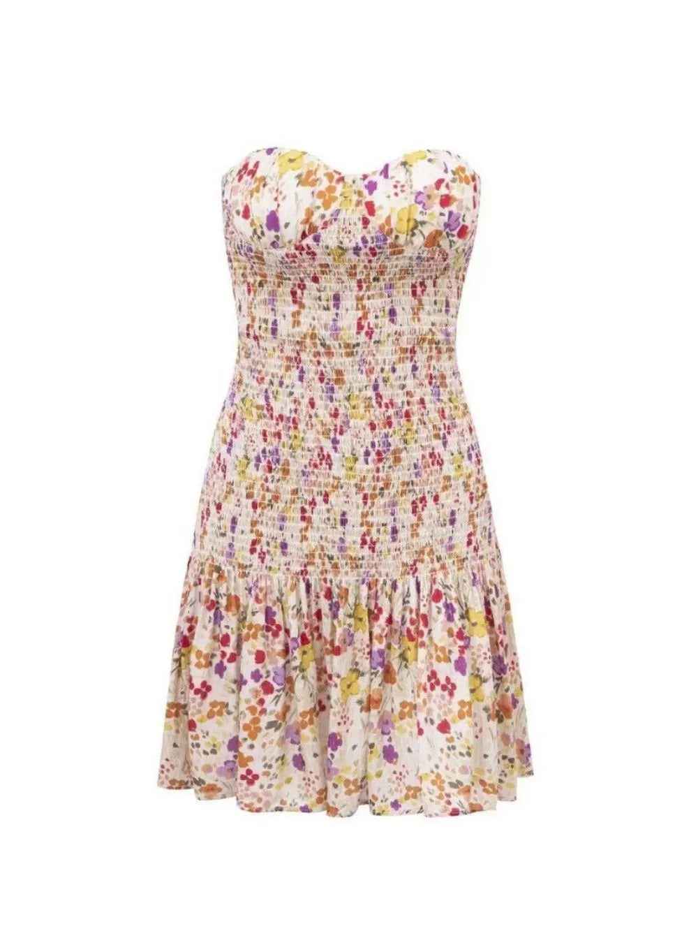 Marie Strapless Floral Mini Dress Flowering Girl