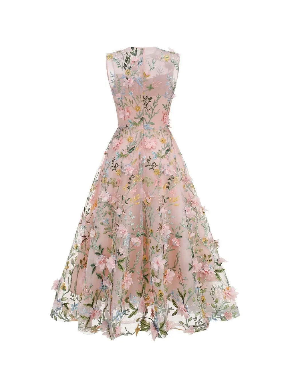 Marni Pink Flower Embellished Midi Dress Flowering Girl