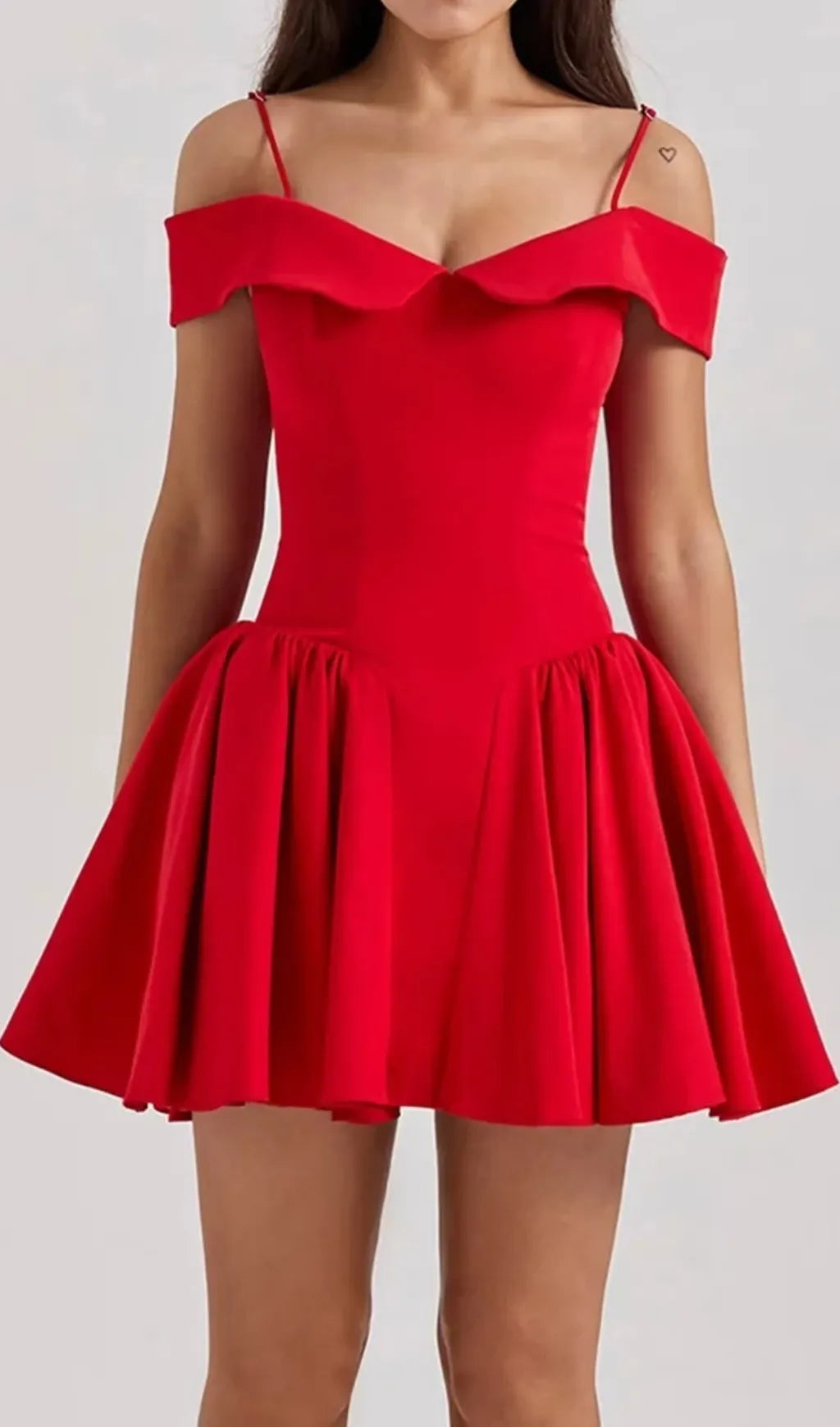 Corby Red Off-Shoulder Mini Dress Flowering Girl