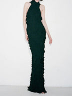Melba Black Halter Maxi Dress Flowering Girl