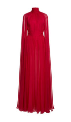 Françoise Red Pleated Maxi Dress Flowering Girl