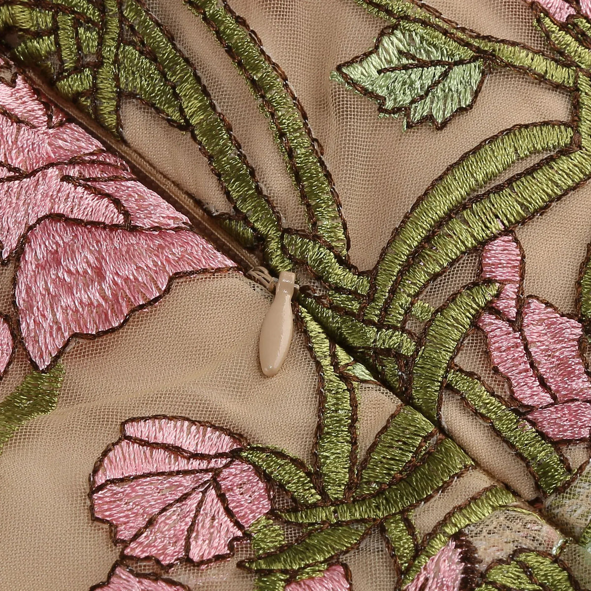 Masiela Flower Embroidery Midi Dress Flowering Girl