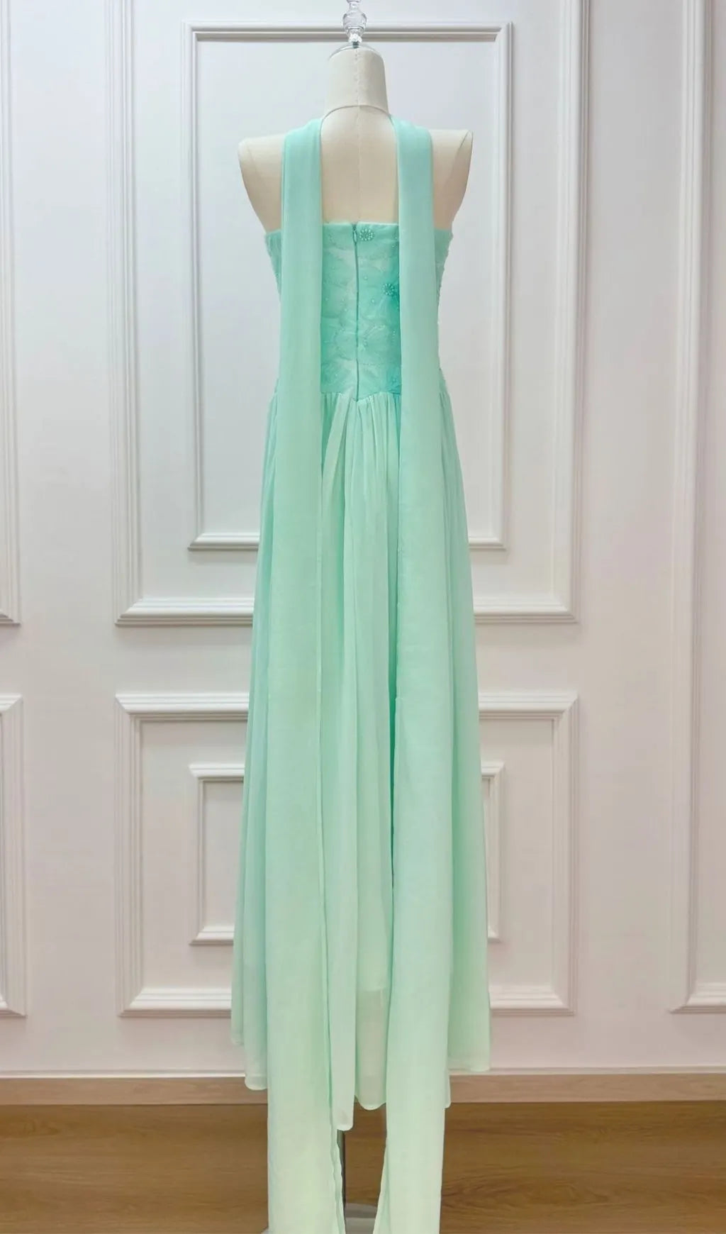 Kenley Green Strapless Flower Maxi Dress Flowering Girl