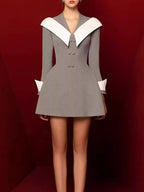 Marcelle Grey Long Sleeve Mini Dress Flowering Girl