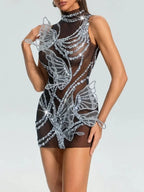 Fathia Sleeveless Crystal Butterfly Dress Flowering Girl