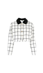 CREAM CHECK BOXY JACKET Flowering Girl