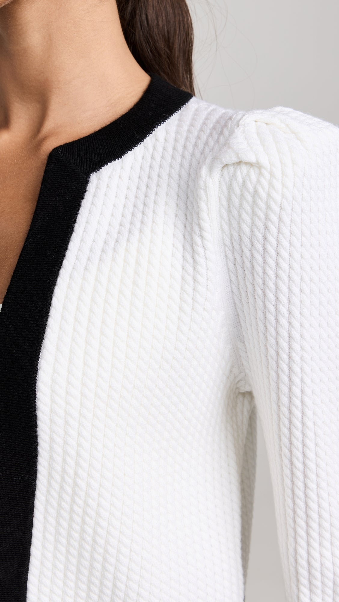 Trina Cable Structured Cropped Cardigan Flowering Girl