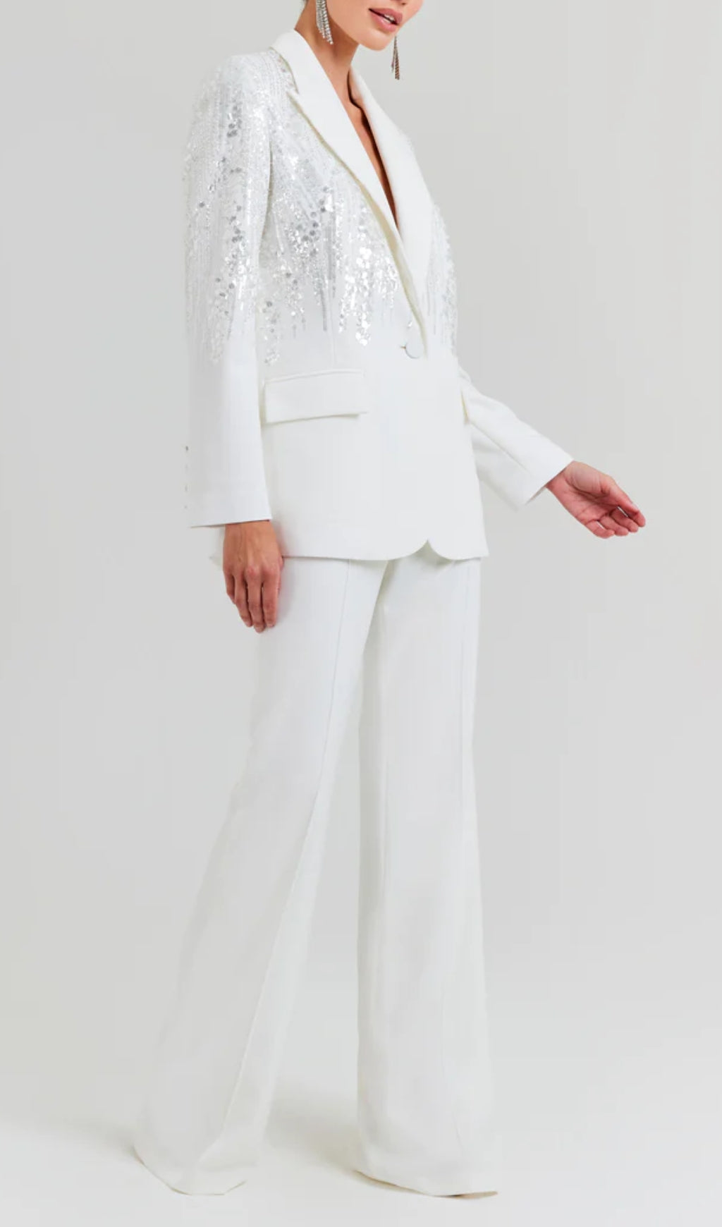 Anush White Sequin Blazer Flowering Girl
