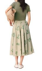 Embroidered Technical Skirt Flowering Girl