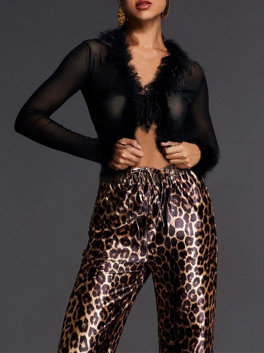 Kirevon V Neck Mesh Top Flowering Girl