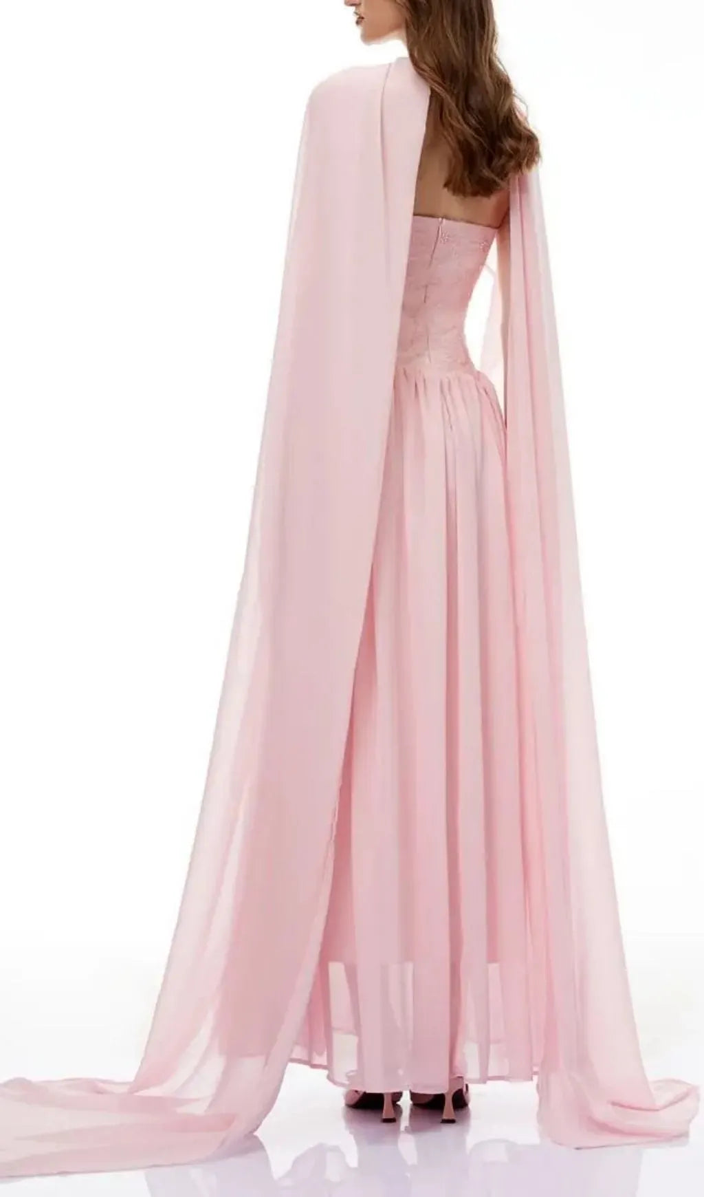 Rebecca Pink Floral Embroidered Pleated Maxi Dress Flowering Girl