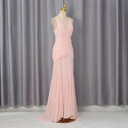 Pale Pink Lightweight Jersey Mermaid Gown Flowering Girl