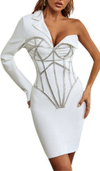 Adorns Asymmetrical One Shoulder White Dress Flowering Girl