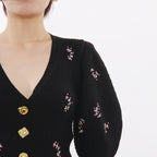 Ichiko Black Embellished Sweater Flowering Girl