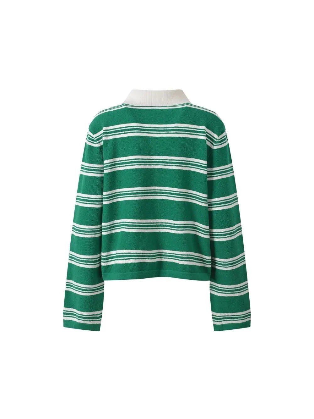 Cropped Striped Polo Sweater Flowering Girl