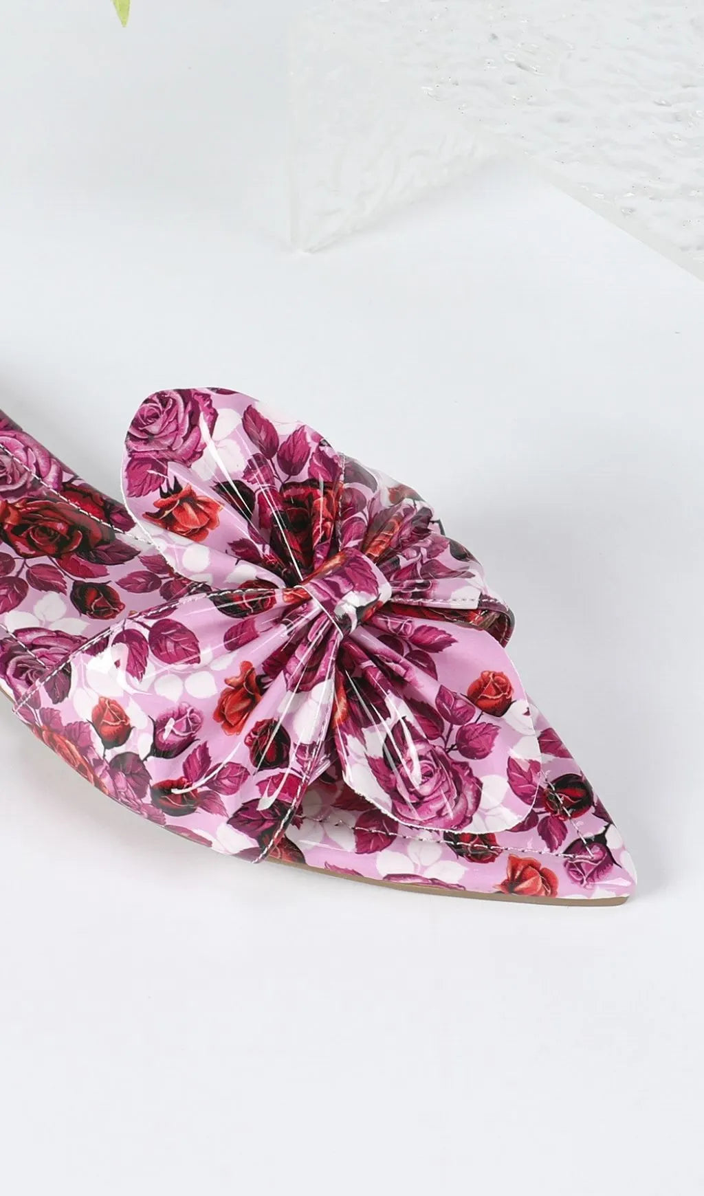 Kyri Rose Red Bow Floral Printed Sandals Flowering Girl
