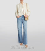 Zally Cropped Tweed Jacket in ecru Flowering Girl