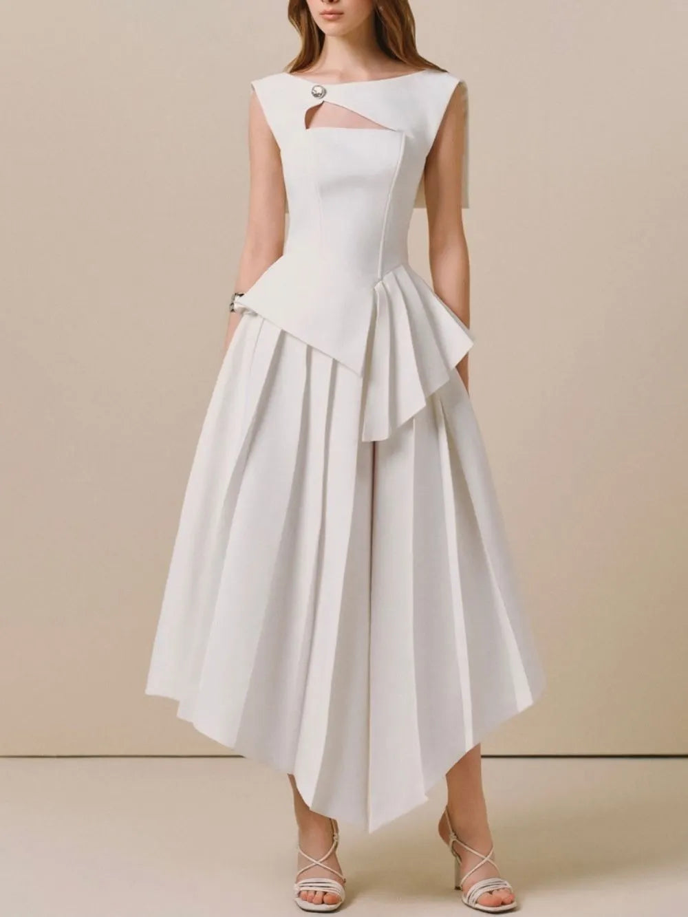 Mair Irregular Hem Midi Dress Flowering Girl