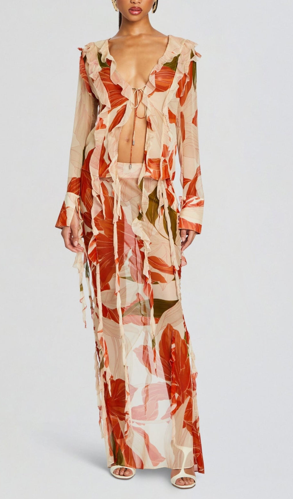 Beta Printed Ruffle Skirt Set Flowering Girl