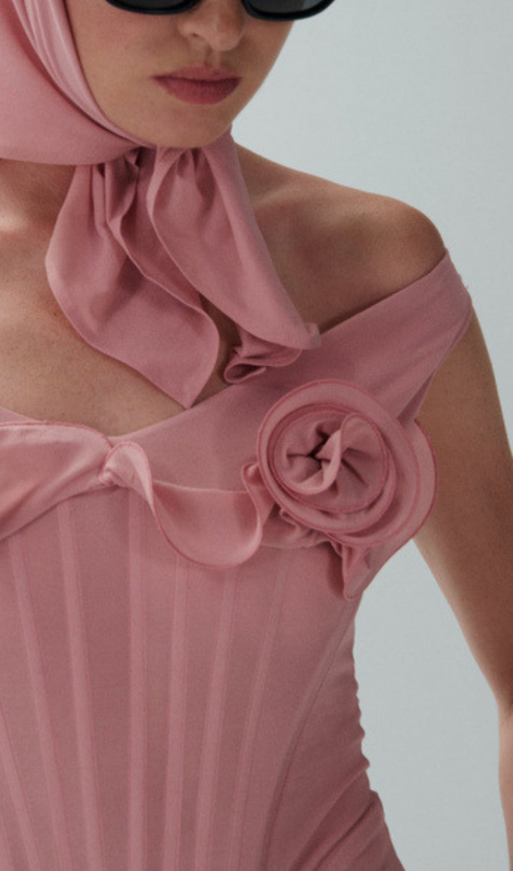 Elof Pink Flower Corset Midi Dress Flowering Girl