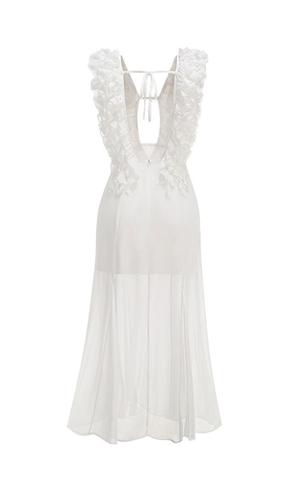 Harleigh White Mesh Maxi Dress Flowering Girl