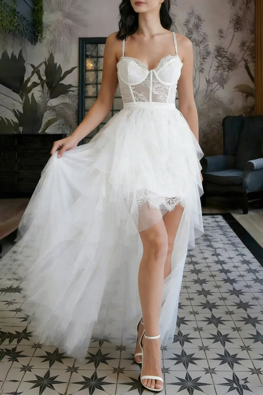 Forever Love Tulle Maxi Dress - White Flowering Girl