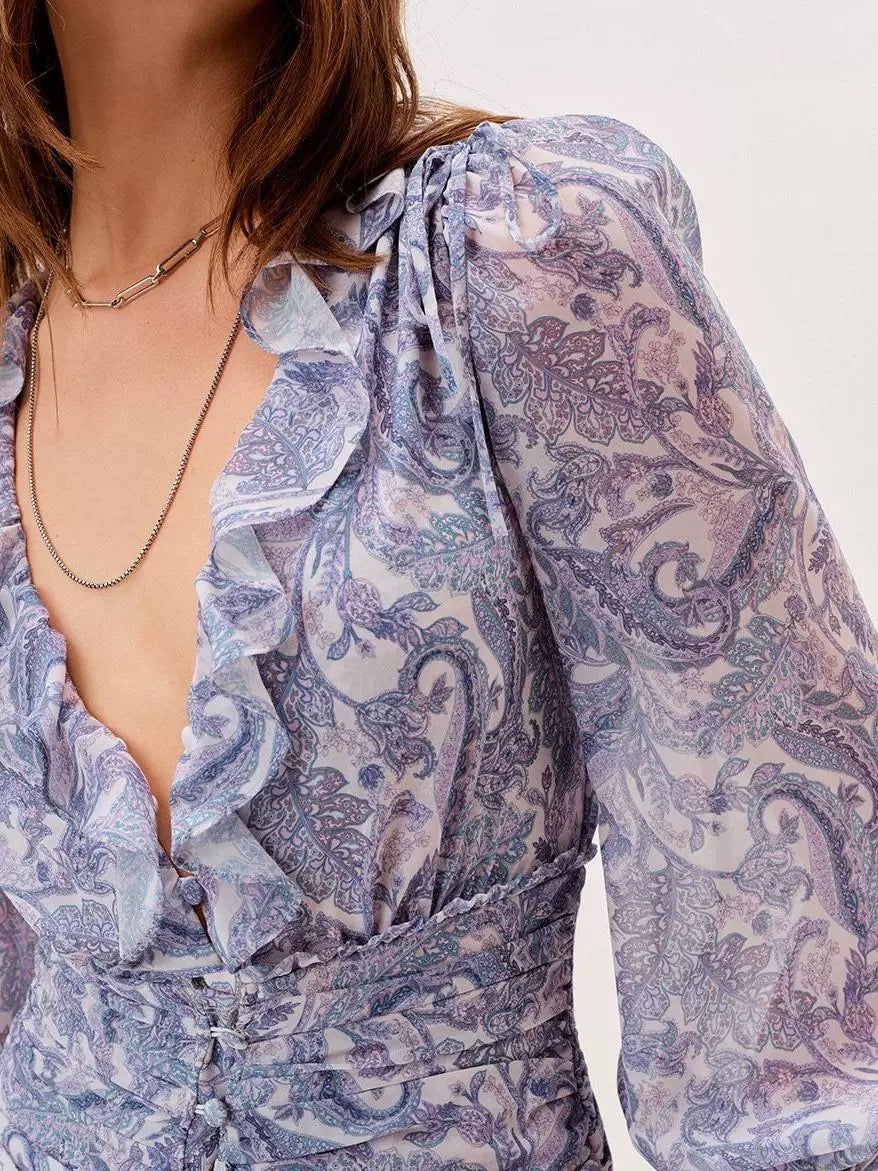 Margarite Printed Mini Dress Flowering Girl