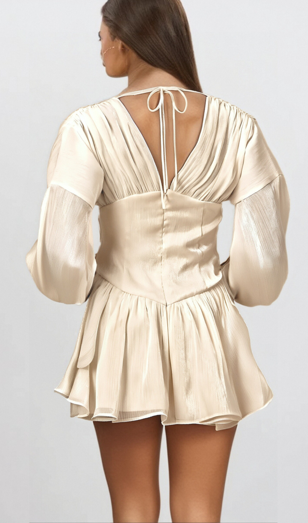 Lina white bowknot glitter-detail mini dress Flowering Girl