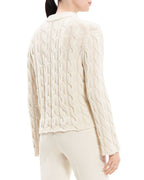 WOOL & CASHMERE CABLE KNIT MOCK NECK SWEATER Flowering Girl