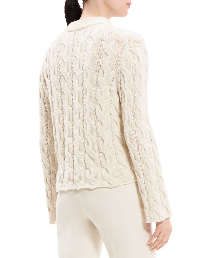 WOOL & CASHMERE CABLE KNIT MOCK NECK SWEATER Flowering Girl