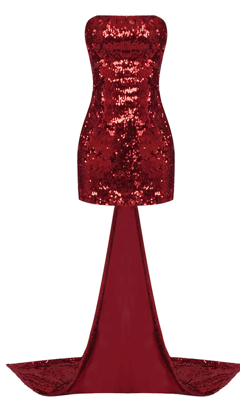 Strapless Sequin Mini Dress In Wine