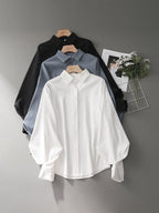 Lantern Sleeve Point Collar Blouse Flowering Girl