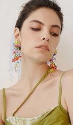 Avital Colorful Flower Acrylic Earrings Flowering Girl