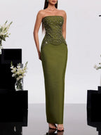 Haruko Strapless Rhinestone Bandage Dress Set Flowering Girl