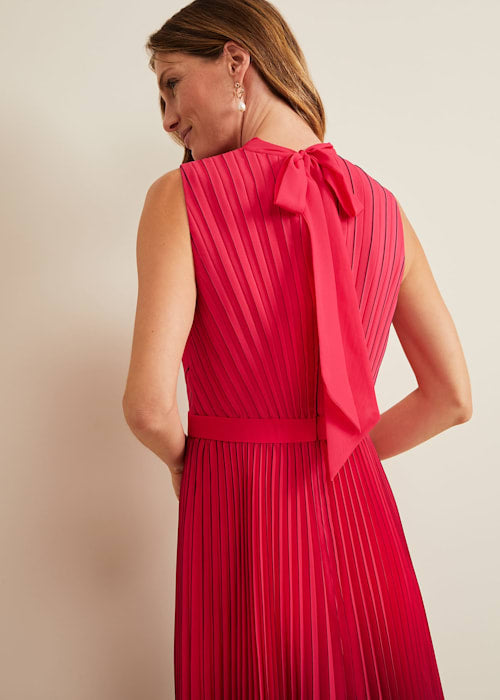 Ombre Pleated Draped Maxi Dress Flowering Girl