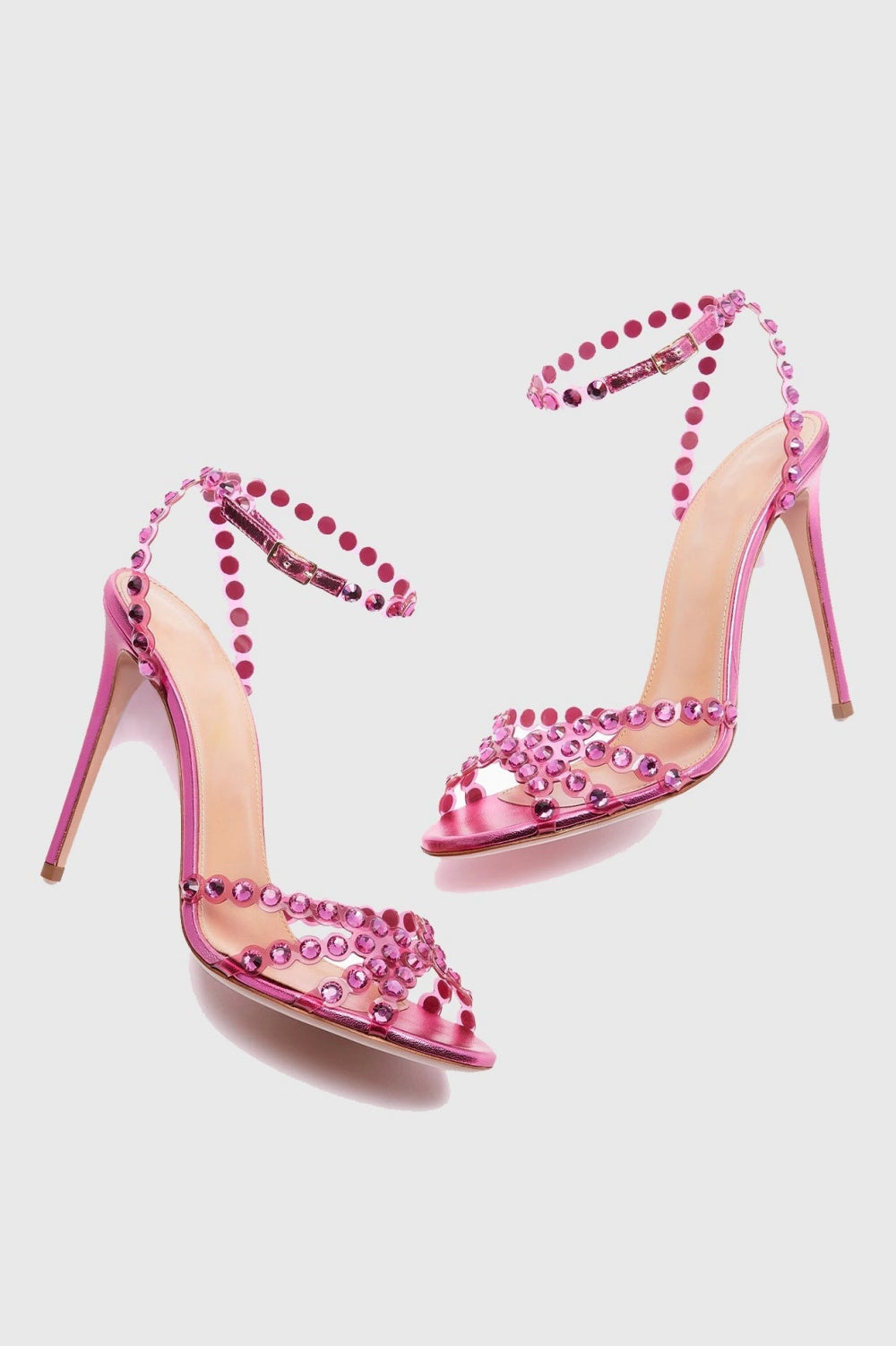 Astasia Rhinestone Embellished Heels - Pink Flowering Girl
