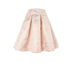 Pink Jacquard Mid-Waist Puffy Umbrella Skirt Flowering Girl