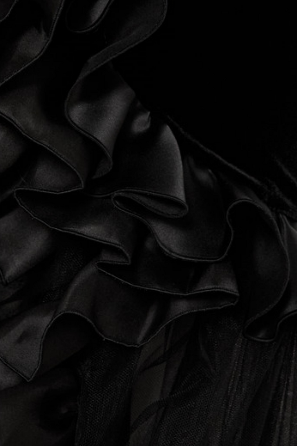 Yalie Ruffle Strapless Mesh Maxi Dress Flowering Girl
